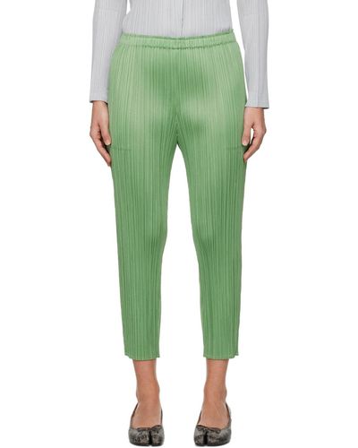 Pleats Please Issey Miyake Green Monthly Colours February Trousers