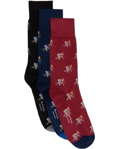 Paul Smith Three-pack Multicolour Socks - Red