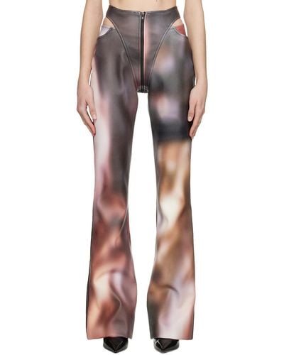 Puppets and Puppets Multicolor Cutout Faux-leather Pants - Black