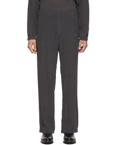 Our Legacy Ssense Exclusive Grey Viscose Trousers - Black