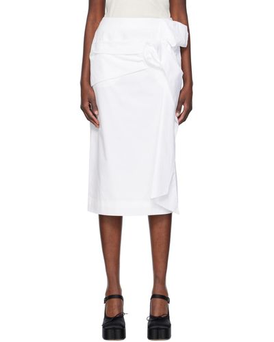 Simone Rocha Pressed Rose Midi Skirt - White