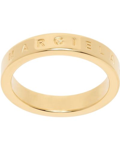 MM6 by Maison Martin Margiela Gold Minimal Logo Ring - Metallic