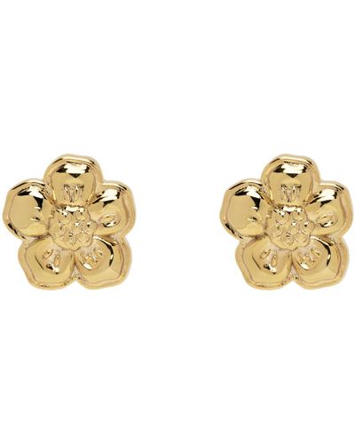 KENZO Gold Boke Flower Earrings - Metallic