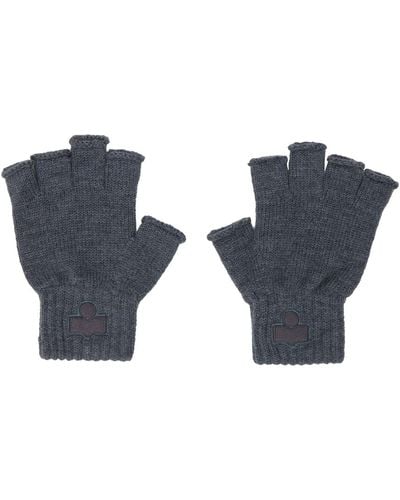 Isabel Marant Grey Blaise Fingerless Gloves - Black