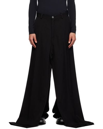 Balenciaga Pantalon noir à assemblage étagé