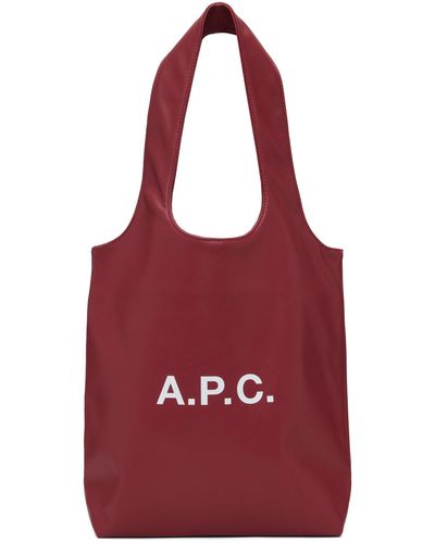 A.P.C. Petit cabas bourgogne - ninon - Rouge
