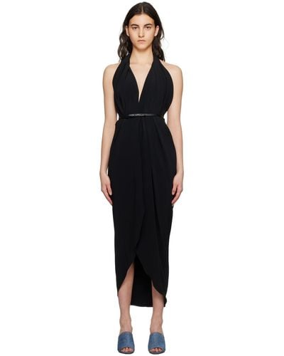 Alaïa Black Belted Maxi Dress