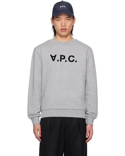A.P.C. Standard Grand 'V.P.C.' Sweatshirt - Grey