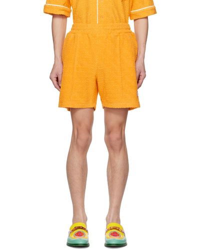 Casablancabrand Orange Jacquard Shorts