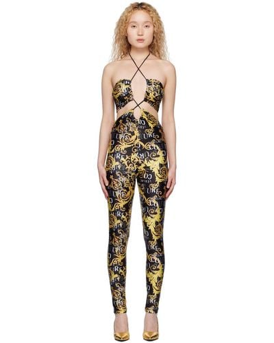 Versace Jeans Couture Black Printed Jumpsuit