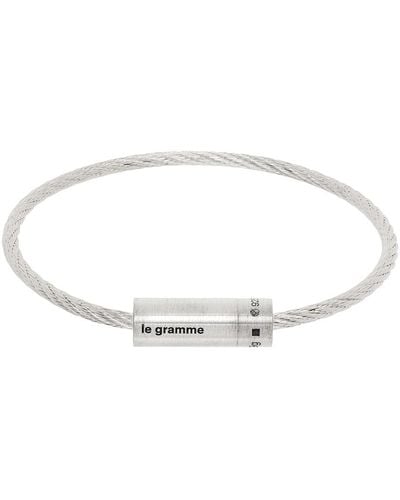 Le Gramme シルバー Le 9g Cable ブレスレット - ブラック