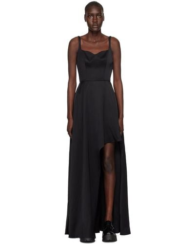 Alexander McQueen Black Asymmetric Maxi Dress