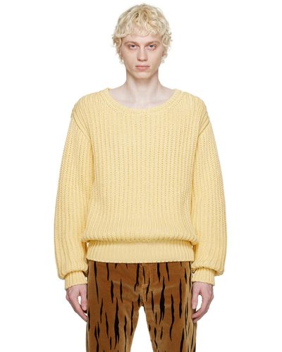 Bally Yellow Crewneck Sweater - Natural