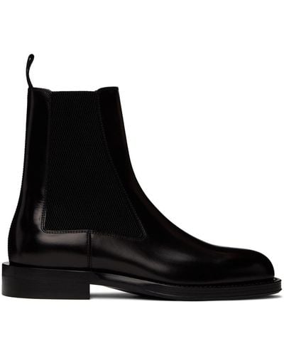 Burberry Bottes chelsea habillées hautes noires en cuir