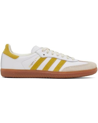 Sporty & Rich Yellow & White Adidas Originals Edition Samba Og Trainers - Black