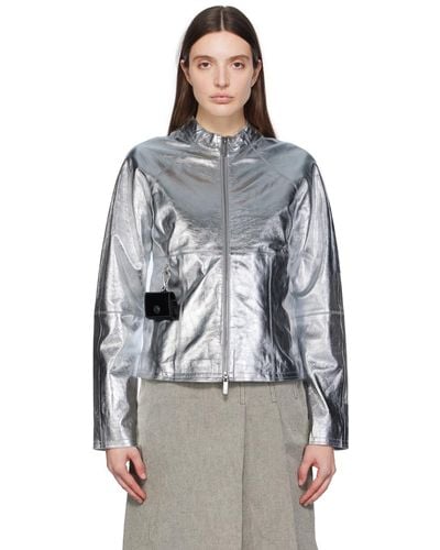Saks Potts Daria Leather Jacket - Metallic