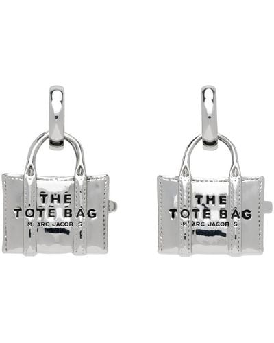 Marc Jacobs Silver 'the Tote Bag' Earrings - Black
