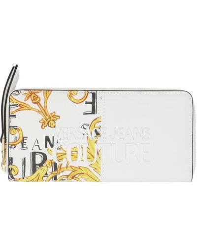 Versace ホワイト ロゴ Couture 財布 - ブラック