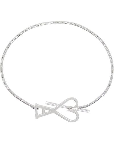 Ami Paris Silver Adc Chain Bracelet - White