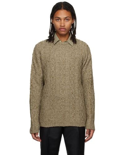 Our Legacy Beige Brushed Sweater - Multicolour