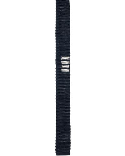 Thom Browne Thom e cravate bleu marine à quatre rayures - Noir