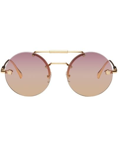 Versace Gold Rimless Sunglasses - Black