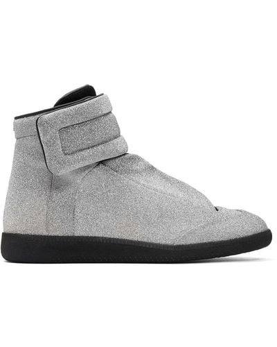 Maison Margiela Silver Glitter Future High-top Sneakers - Metallic