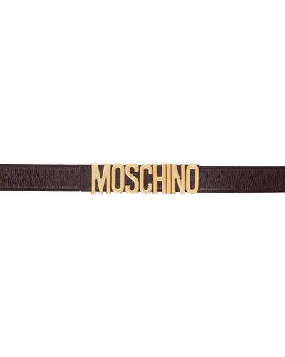 Moschino Burgundy Logo Belt - Black