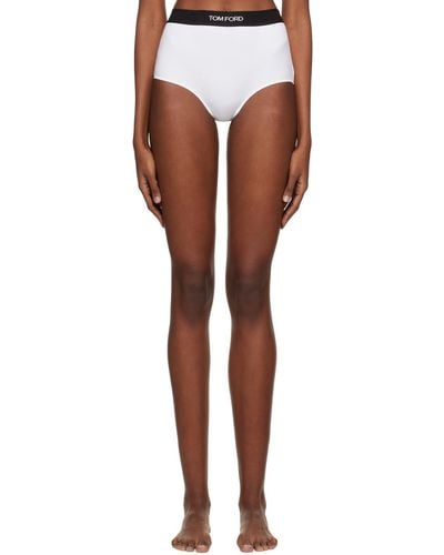 Tom Ford White Jacquard Briefs - Black