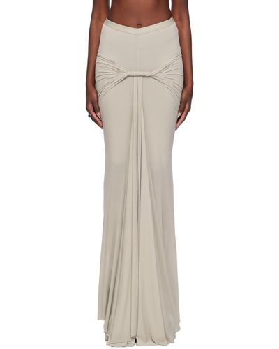 Rick Owens Off-white Twist Maxi Skirt - Black