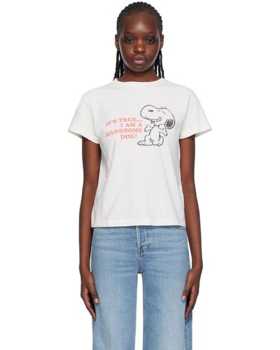 RE/DONE White Snoopy Handsome T-shirt - Multicolor