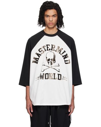 MASTERMIND WORLD ホワイト& オーバーサイズ 長袖tシャツ - ブラック
