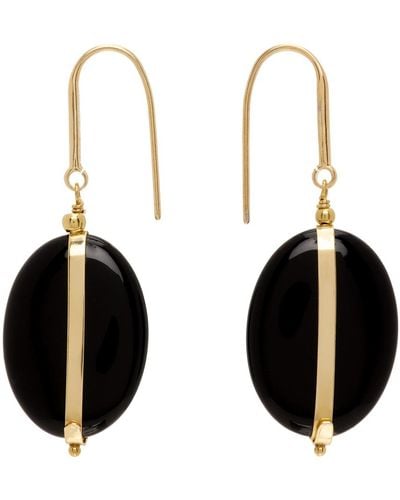 Isabel Marant Gold & Black Drop Earrings