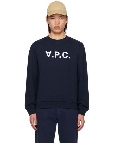 A.P.C. Standard Grand 'V.P.C.' Sweatshirt - Blue