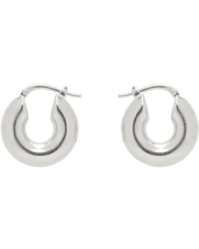 Jil Sander Silver Chunky Hoop Earrings - White