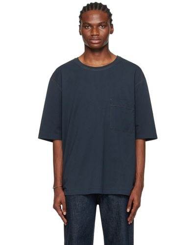 Lemaire Navy Patch Pocket T-shirt - Blue