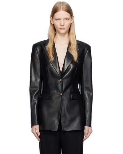 Nanushka Hathi Vegan Leather Blazer - Black