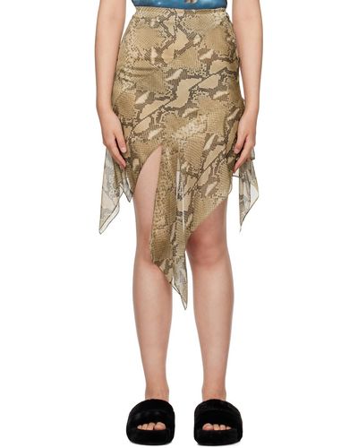 Stella McCartney Printed Midi Skirt - Natural