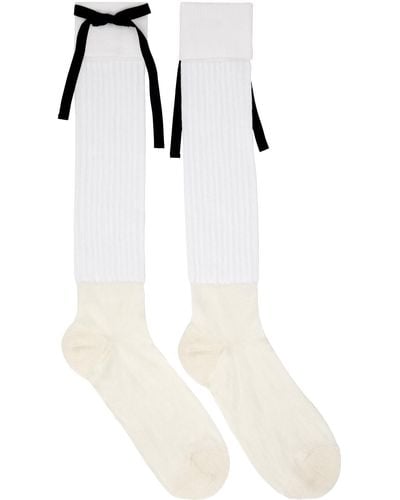 Maison Margiela Couture Bow Socks - White