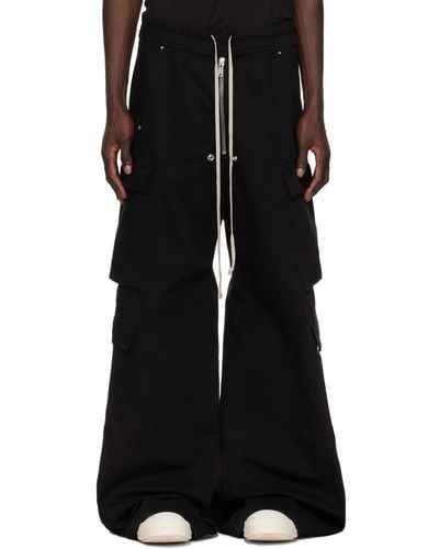 Rick Owens Pantalon cargo surdimensionné noir à glissière bela