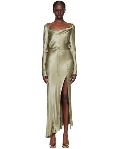 Bec and bridge top green silk dress