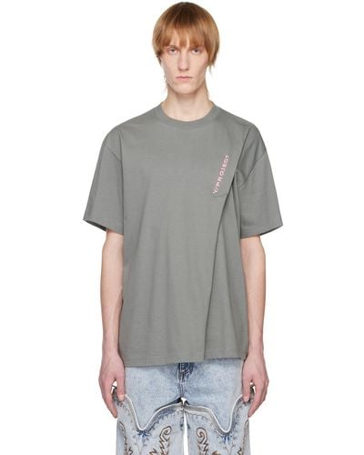 Y. Project グレー 刺繍 Tシャツ - ブラック