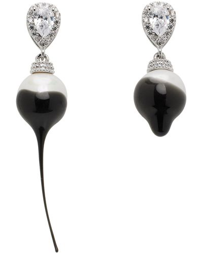 OTTOLINGER Boucles d'oreilles pendantes argenté et noir à perle