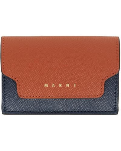 Marni Multicolour Saffiano Leather Trifold Wallet - Black