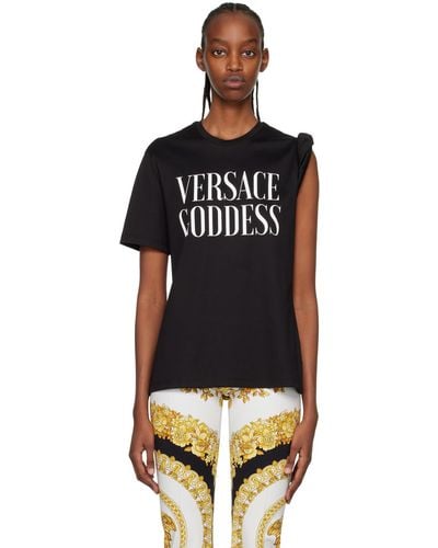Versace Goddess Rolled Tシャツ - ブラック