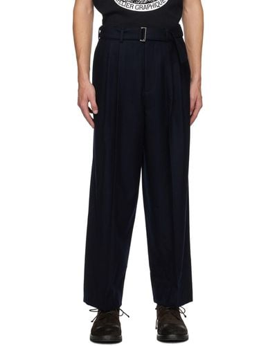 LE17SEPTEMBRE Belted Trousers - Black