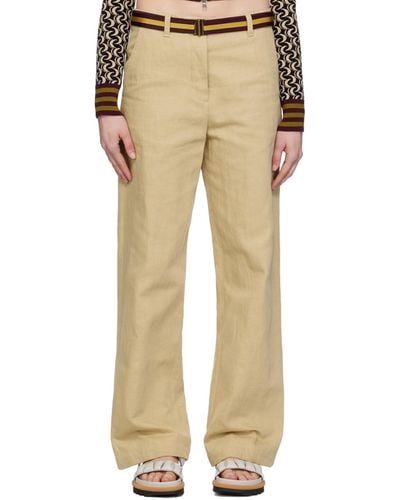 Dries Van Noten Belted Trousers - Natural