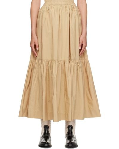Ganni Flounce Maxi Skirt - Natural