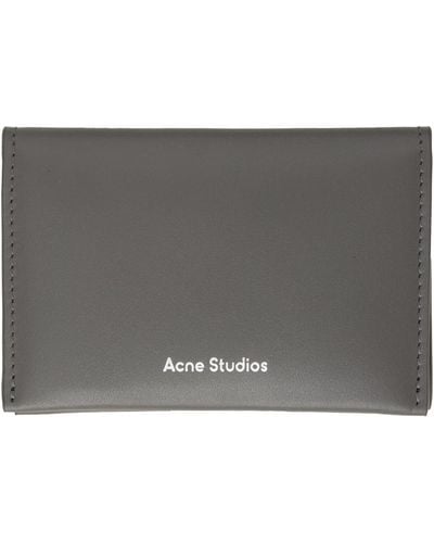 Acne Studios グレー 二つ折りカードケース - ブラック