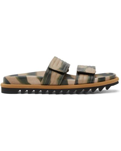 Dries Van Noten Camo Slide Sandals - Natural